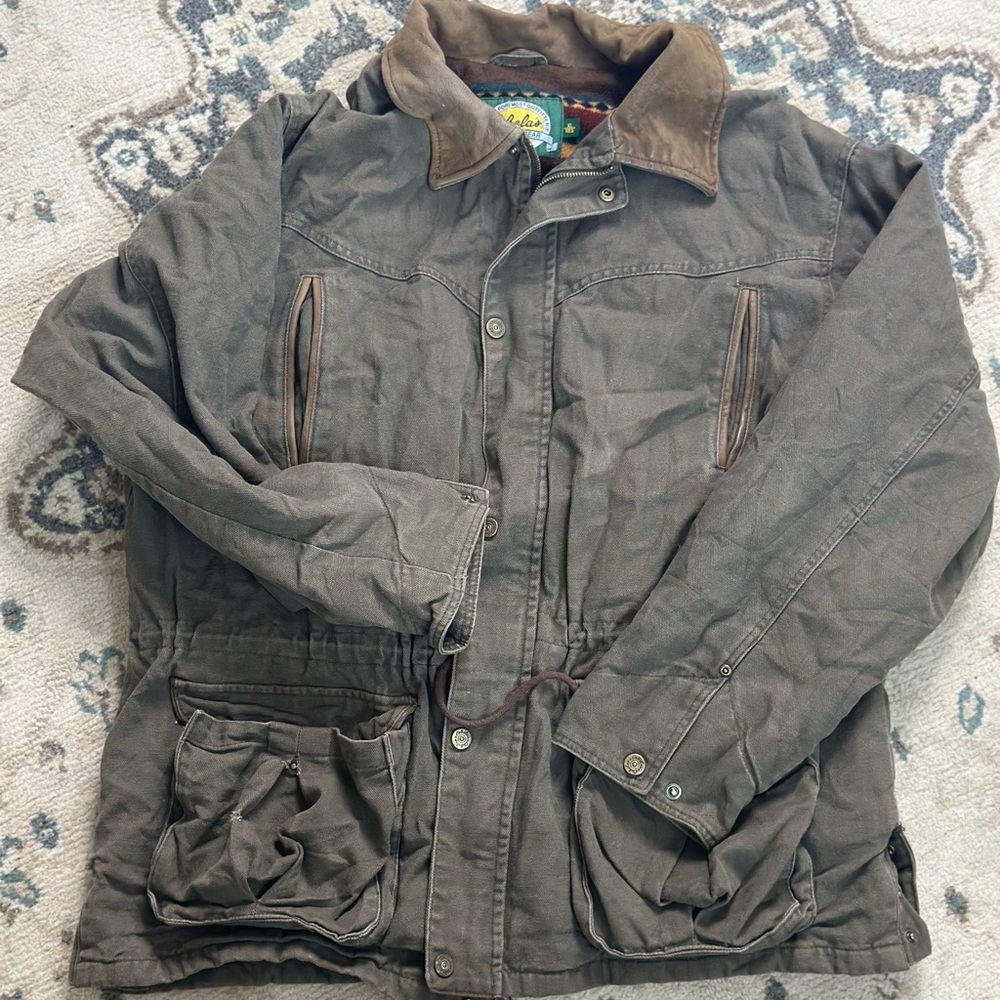 Cabela's Brown Military Field Jacket Heavy-Duty Cotton